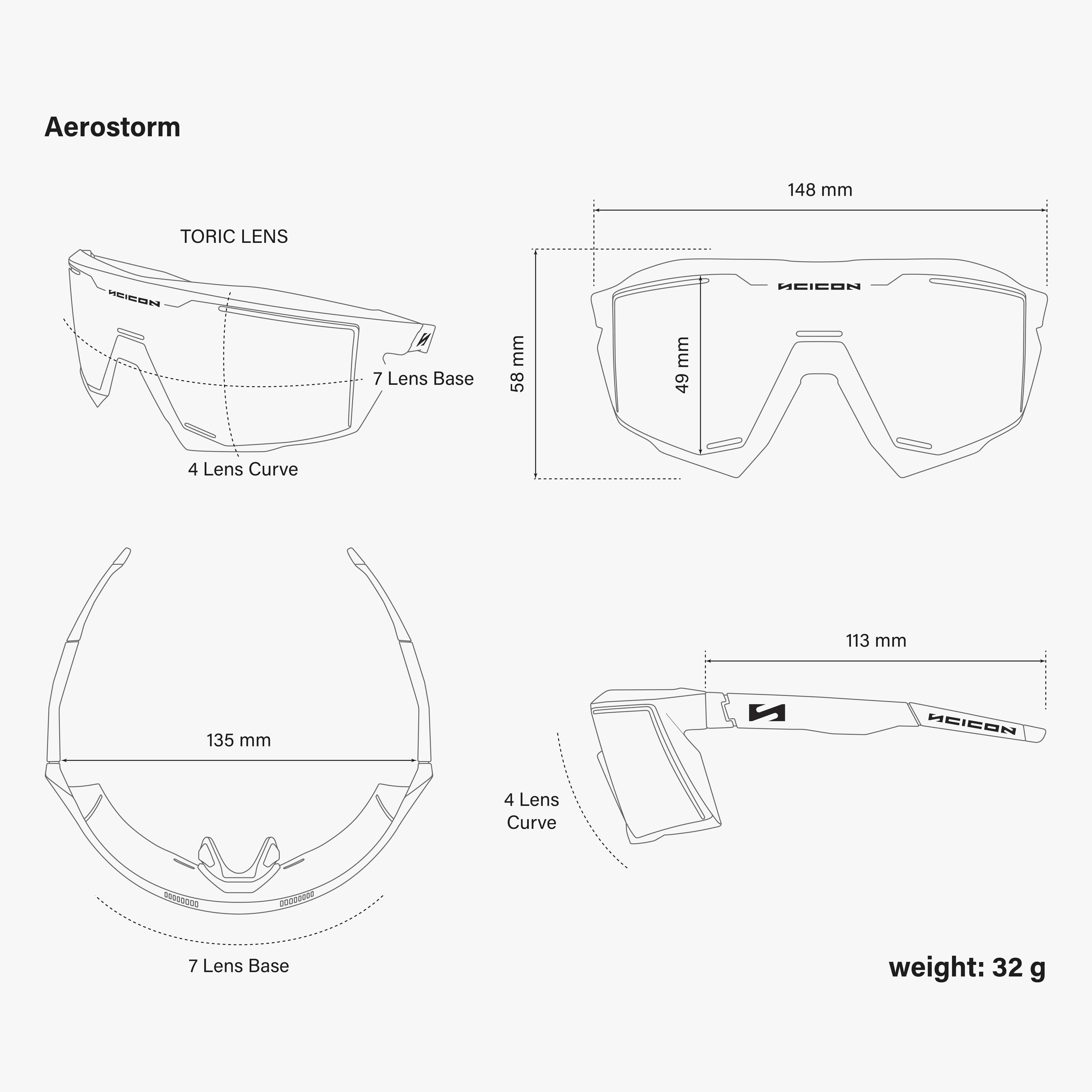 Aerostorm RX Sport Performance Sunglasses with Optical Insert