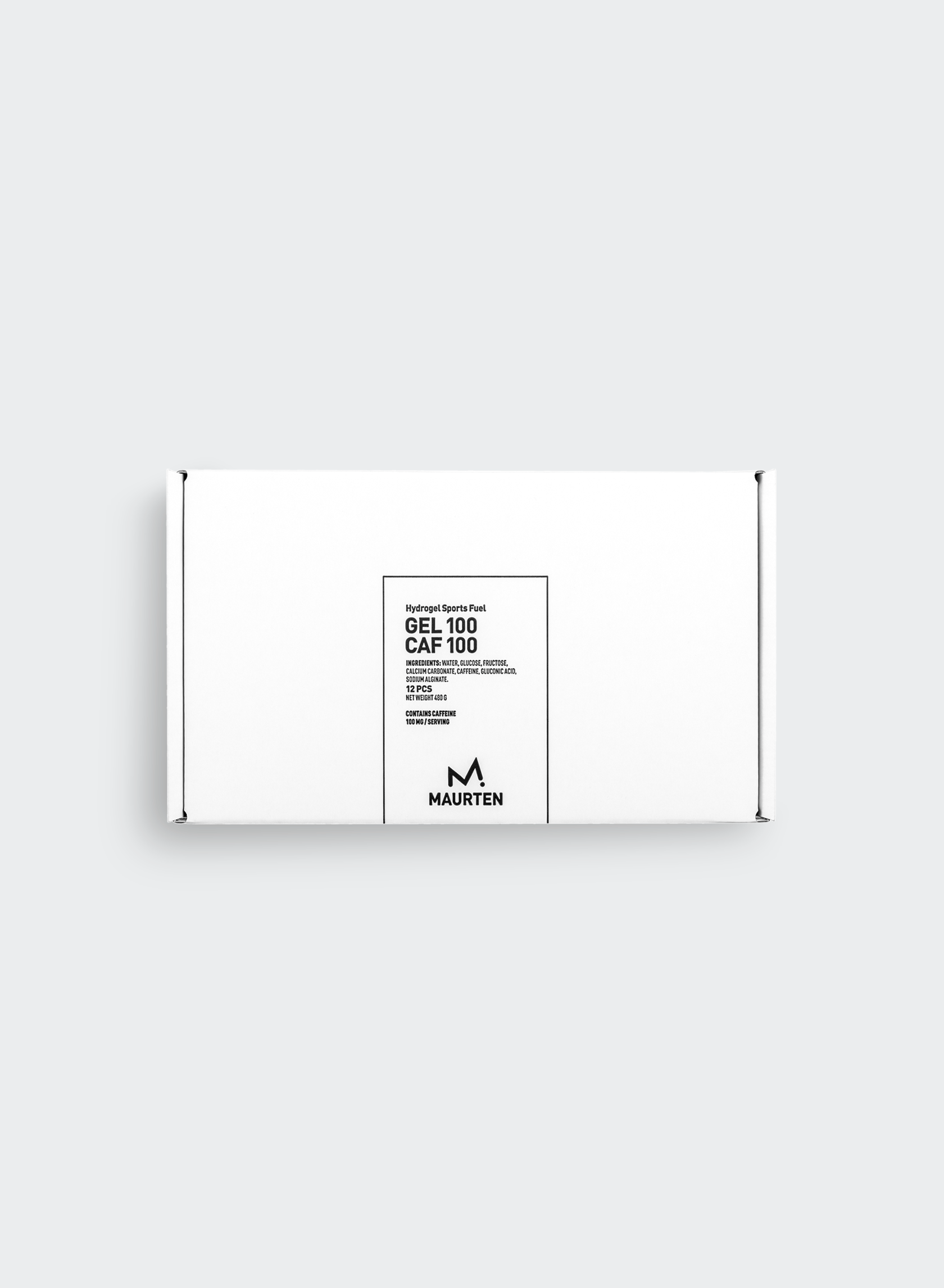 Maurten Gel 100 Caf energy gel in a small sachet, designed for sports nutrition and quick energy boost during exercise