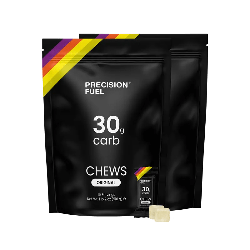 Single-serve mint lemon flavor PF 30 Energy Chews by Precision Fuel & Hydration in a small packet.