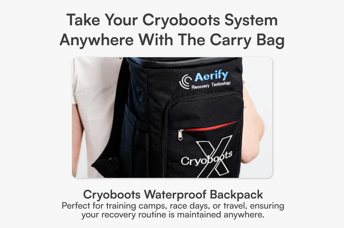 Aerify Cryoboots X advanced cryotherapy compression boots with insulated bag and attachments