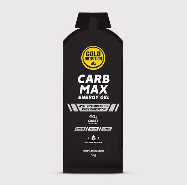 Carb Max Boost Energy Gel without caffeine, providing long-lasting energy for endurance.