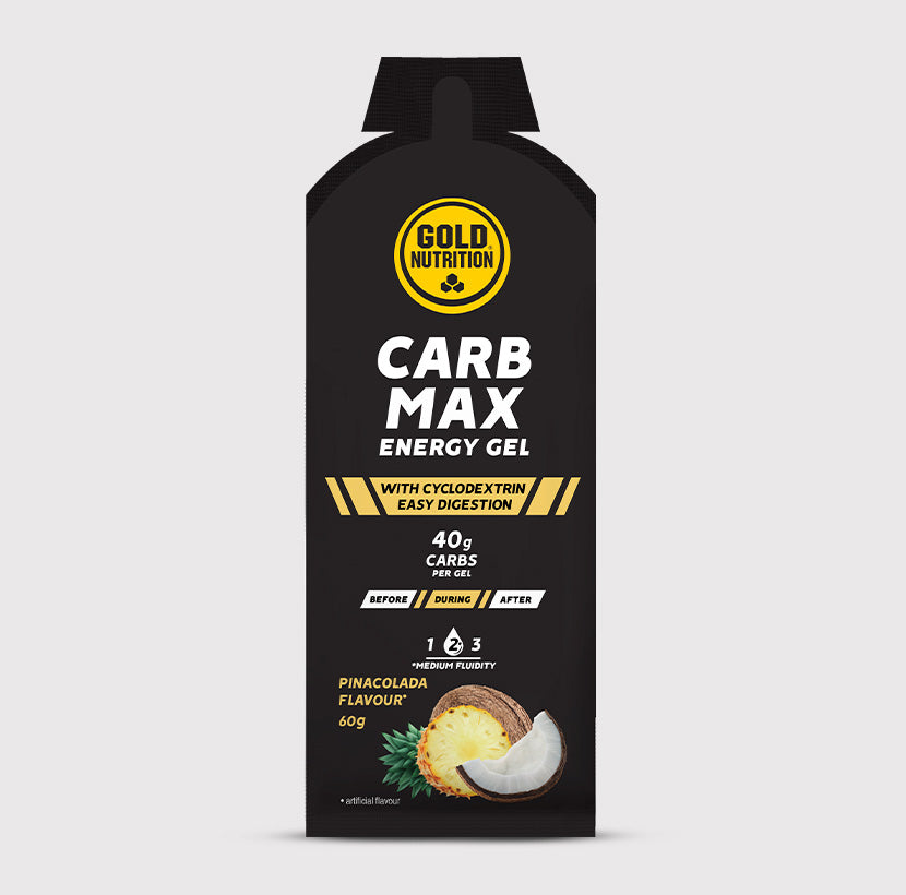 Carb Max Boost Energy Gel without caffeine, providing long-lasting energy for endurance.