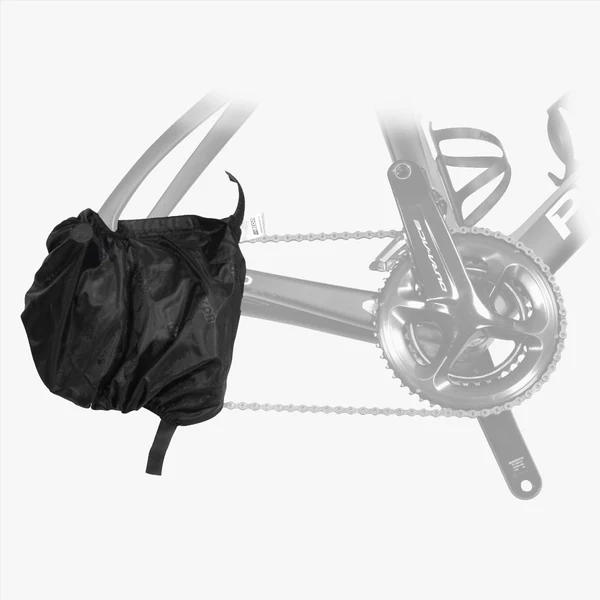 Scicon gearbox and chain cover installed on bicycle, protecting gears and chain from dirt and debris.